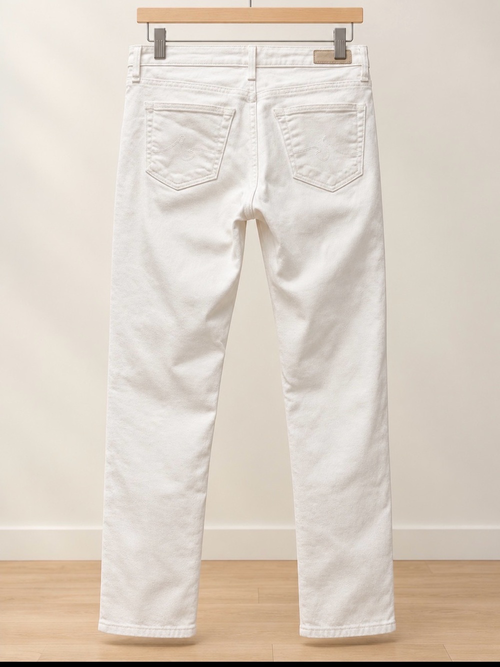 Ag Adriano Goldschmied Slim Straight White Jeans 25 R